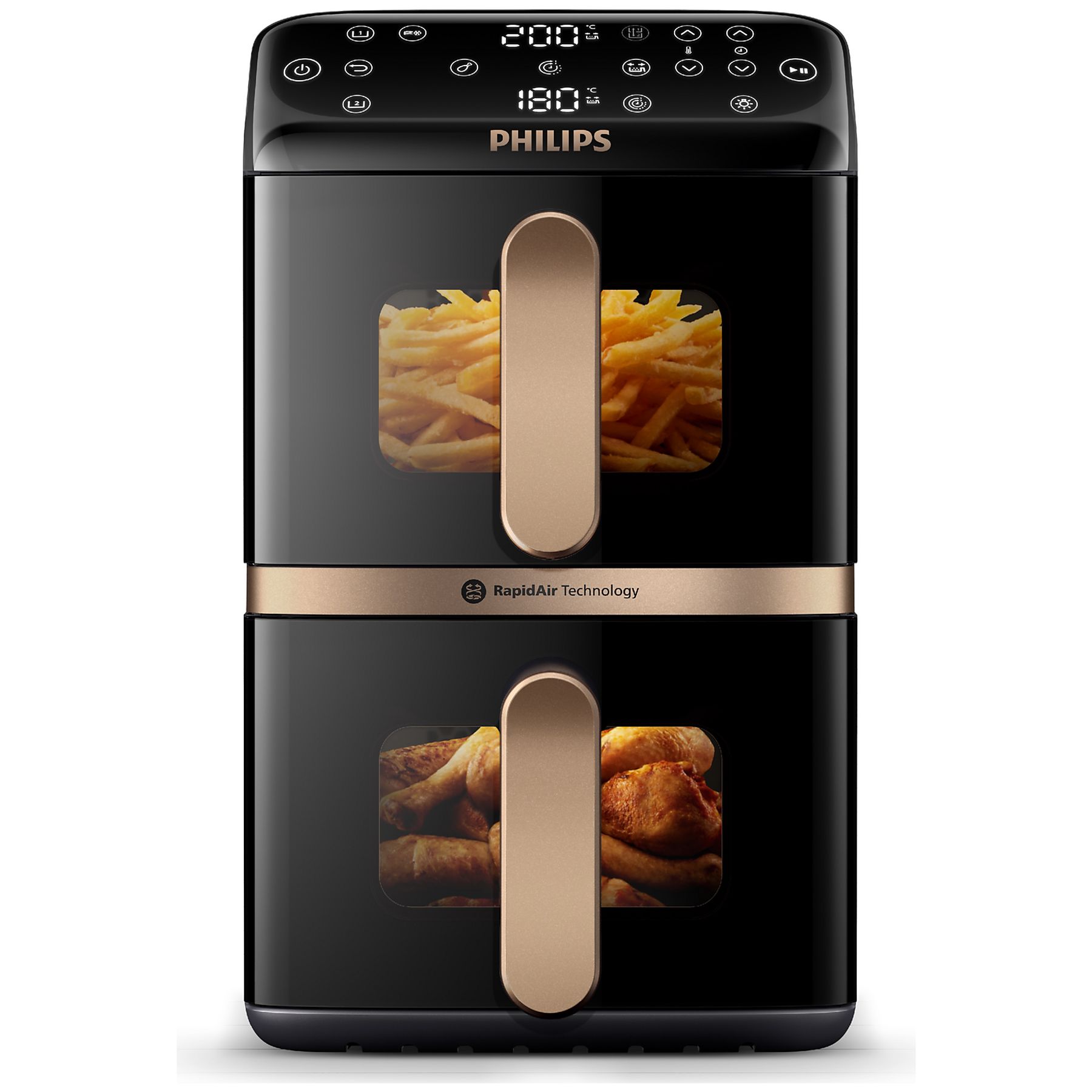 PHILIPS 4000 Series Stacked Dual Basket Airfryer - 10 liter - NA462/70